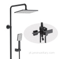 Black Square Handheld Mixer Integral Rain Shower Torneira